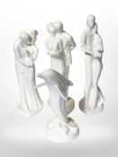 Four Royal Doulton Images figures to include 'First Love', 'Happy Anniversary',