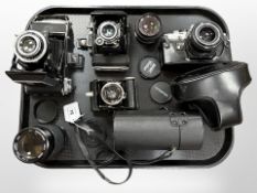 An Olympus OM10 35mm camera with Vivitar 28mm 1:2.