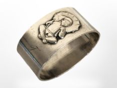 A Danish silver napkin ring. CONDITION REPORT: 38.3g.