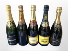 5 various bottles of Champagne, including Laurent-Perrier, etc.