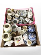 Assorted 20th-century ceramics including willow pattern wares, royal commemorative china,