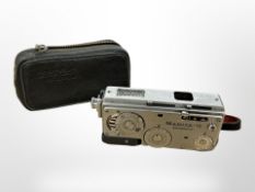 A Mamiya 16 automatic camera, in leather case.