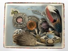 A group of Scottish brooches, agate examples, etc.