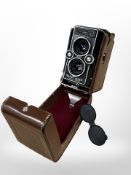 A Rollei Magic TLR medium format camera with Schneider-Kreuznach Xenar 1:3.5/75.