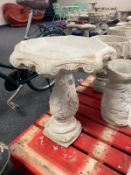 A concrete acanthus leaf pattern bird path, height 60cm.