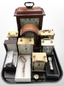 Several contemporary quartz mantel and carriage timepieces,