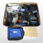 A quantity of hand and power tools, battery chargers, vices, boxed dremel, etc.