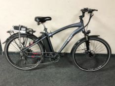 A Volt Pulse E-Bike with battery pack, charging lead and several keys.