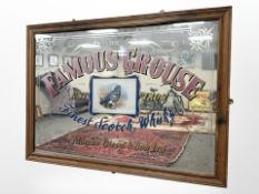 A pub advertising mirror - Famous Grouse Finest Scotch Whisky, 55 cm x 83 cm, framed.
