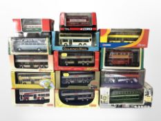 14 1:76 scale die-cast buses including Corgi orignal omnibus, etc, all boxed.