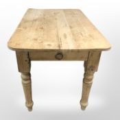 A Victorian pine farmhouse dining table,