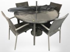 A contemporary garden table,
