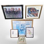 A Jannes Art Publishing Art Expo New York City print in silvered frame, 86cm by 69cm,