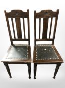 A set of six Arts and Crafts oak chairs