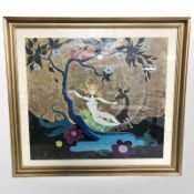 A Louis Roma colour print in gilt frame, overall 71cm x 79cm.