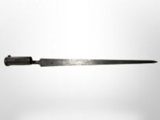 A British Pattern 1839 socket bayonet, 43cm blade stamped 'G Salter & Co.