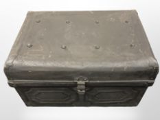 A painted Victorian tin trunk, width 68cm.