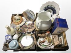Assorted ceramics including Royal Doulton collectors plates depicting trains, wildlife, etc,