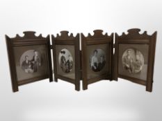 A pair of oak folding picture frames,