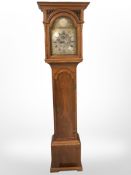 A 20th century walnut 30 hour longcase clock with pendulum and weight,