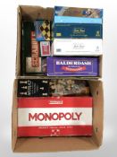 A quantity of board games, chess board and pieces, etc.