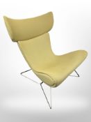 A Henrik Pedersen 'Imola' lounge chair on chrome hair pin legs, width 95cm.