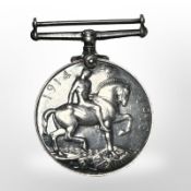 A First World War British War Medal, named to 8345 S. M. 1, T. W. Hallchurch, RAF.