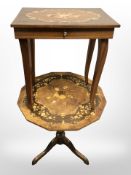 Two Italian inlaid occasional tables,