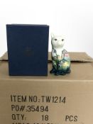 18 matching Old Tupton Ware pottery cat figures, height 15.5cm, all boxed.