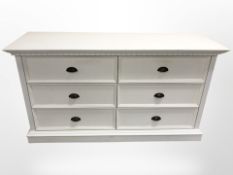 A painted MDF six drawer sideboard,