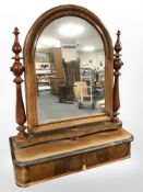 A 19th century walnut dressing table mirror, width 60cm.