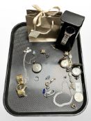 A group of jewellery items, to include: gents Armani wristwatch, 3 reproduction pocket watches,