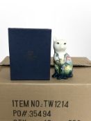 18 matching Old Tupton Ware pottery cat figures, height 15.5cm, all boxed.