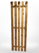 A Scandinavian pine coat rack,