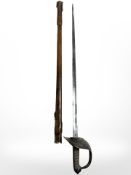 A British 1897 pattern Infantry Officer's sword, with 82cm etched blade,