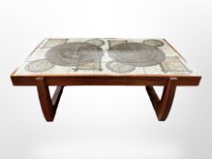 A Scandinavian tiled topped rectangular coffee table,