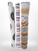 Three part rolls of upholsterer's fabric, approximate width 150cm, lengths unknown.