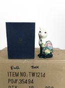 18 matching Old Tupton Ware pottery cat figures, height 15.5cm, all boxed.