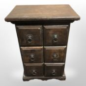 An Eastern style hardwood six drawer low chest,
