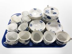 Approximately 48 pieces of Royal Copenhagen blue and white tea china.