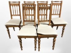 A set of six 20th century oak dining chairs.