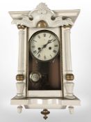 An early-20th century continental painted and gilt wall clock, length 46cm.