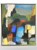 Danish school : Abstract study, oil on board, 50cm x 60cm.