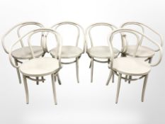 Six painted bentwood chairs