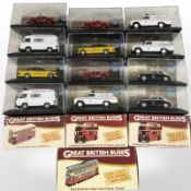 Four 1:76 scale Great British Buses and a further 12 Brazilian die-cast emergency service vehicles,