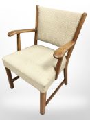 A 20th century oak armchair