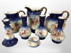 A group of Victorian transfer printed dressing table ceramics