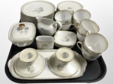 36 pieces of Bavarian Krautheim tea china, pair of squat candle sticks, etc.