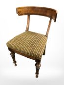 A 19th century continental burr walnut and ebonised occasional chair