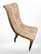 A 19th-century needlework lady's salon chair.